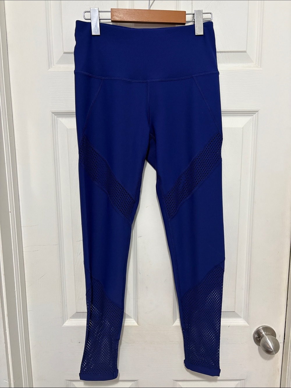 Royal Blue Mesh Detail Leggings